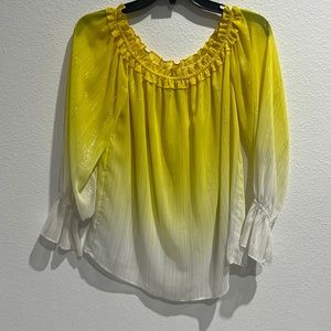 019. INC Top Yellow Ombré Metallic